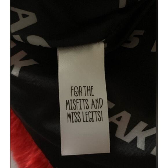 Dolls Kill Current Mood Racked Up Faux Fur Coat Jacket Red NOWT - Picture 8 of 8